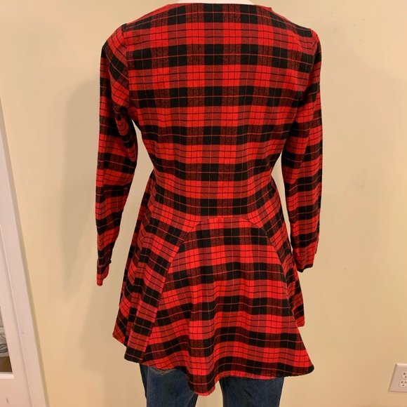 ⭐️Red Plaid Button Down Shirt by Allegra K SZ Med.⭐️ - Picture 6 of 8